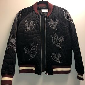 Sandro Vogel Embroidered Bomber Jacket